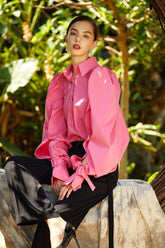 Fuchsia Flourish Cotton Blouse